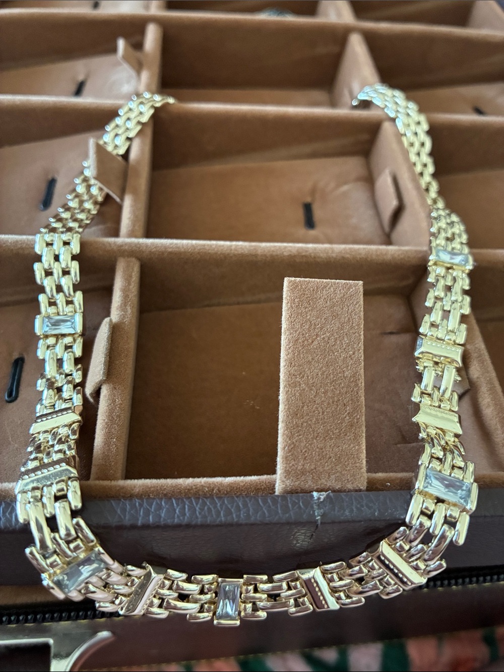 Kendra Scott Lesley Gold Chain Necklace Clear Crystals
